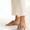 Sandaler laidback london | Cooper Flat Tan Lader Sandal Silkeslen Rosa