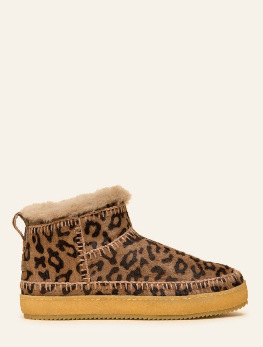 Skor laidback london | Nyuki Virkad Pull On Ankel Boot Mocha Leopard