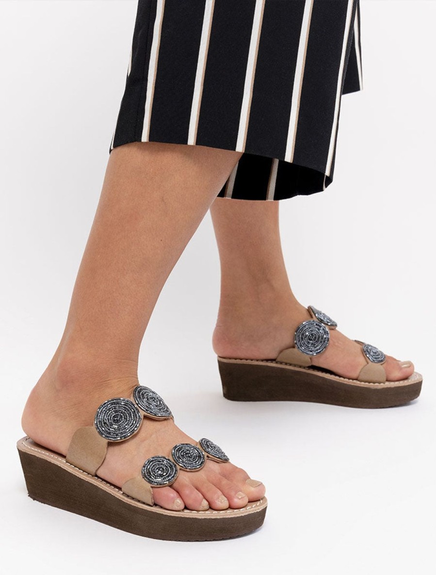 Sandaler laidback london | Saani Wedge Lader Gun Metal