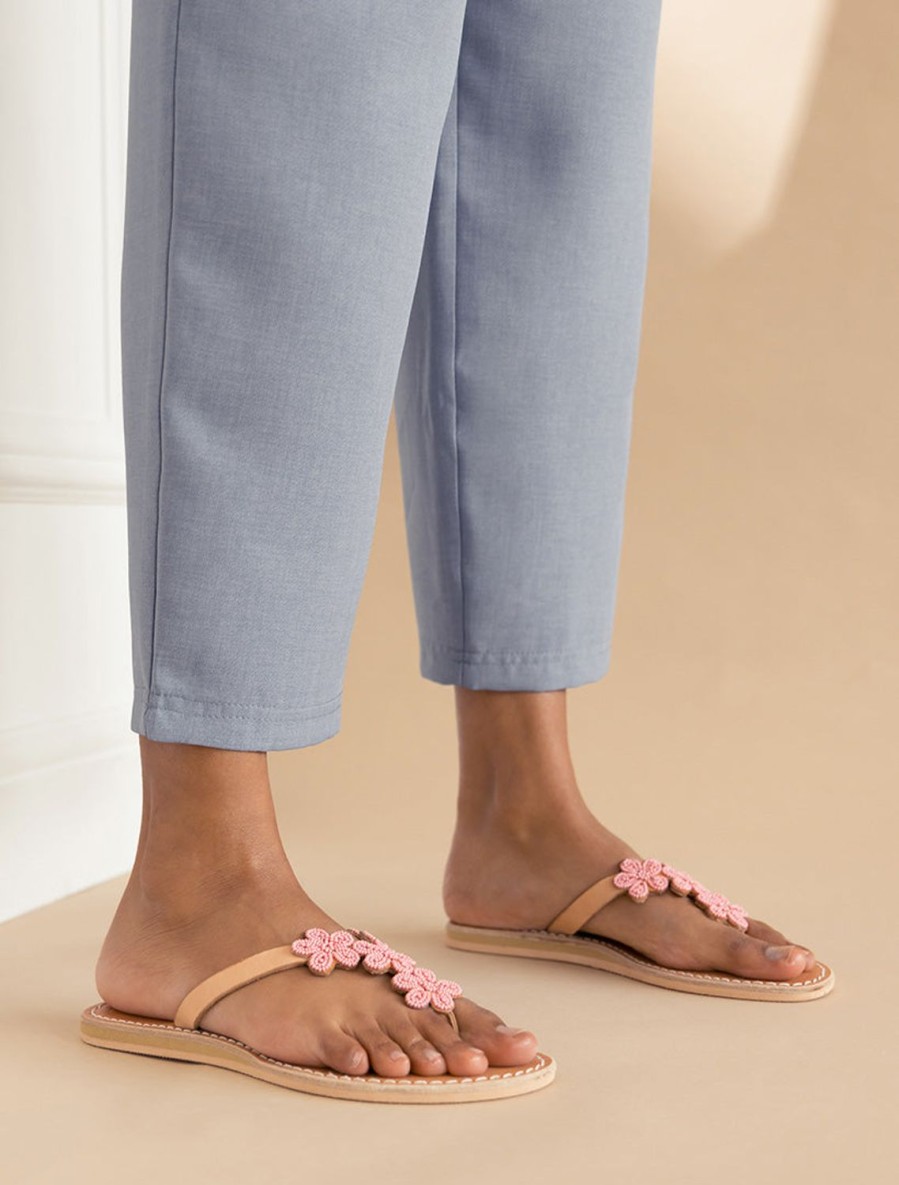 Sandaler laidback london | Robyn Flat Ljusbrunt Lader Baby Rosa