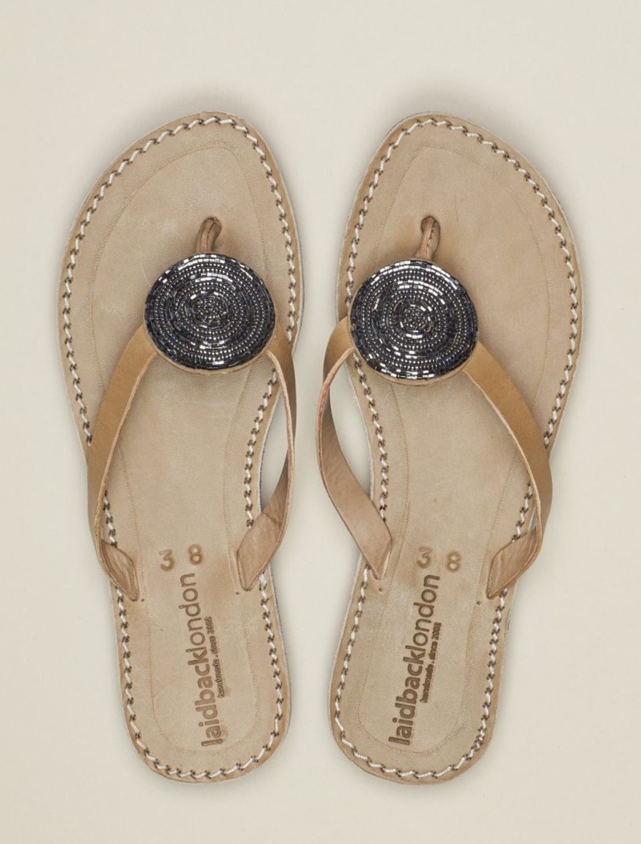 Sandaler laidback london | Doli Ssb Tan Lader Sandal Gun Metal