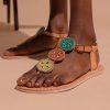 Sandaler laidback london | Isko Flat Lader Sandal Emerald Mix Massajer