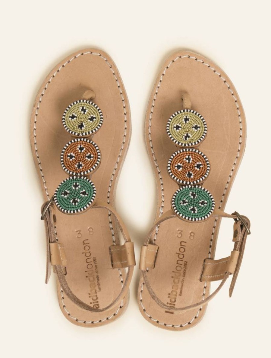 Sandaler laidback london | Isko Flat Lader Sandal Emerald Mix Massajer