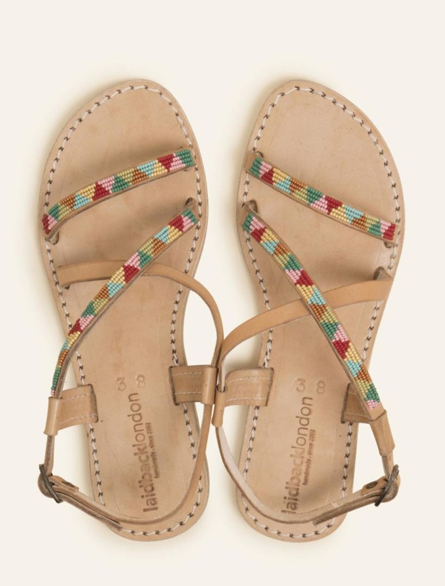 Sandaler laidback london | Azari Flat Lader Sandal Emerald Mix