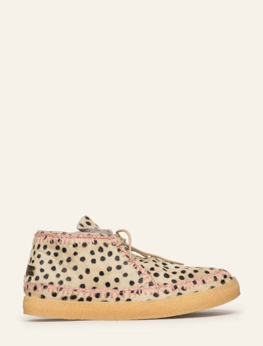 Skor laidback london | Shenje Crochet Lace Up Chukka Boots Cheetah