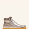 Skor laidback london | Setsu Low Side Zip Ankel Boot Silver Shimmer