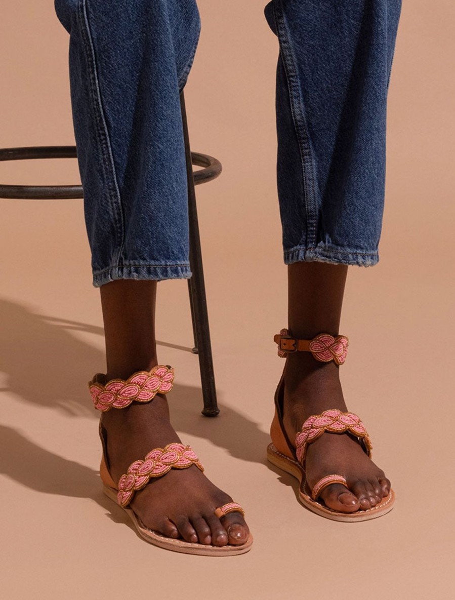 Sandaler laidback london | Rumi Flat Lader Sandal Baby Rosa