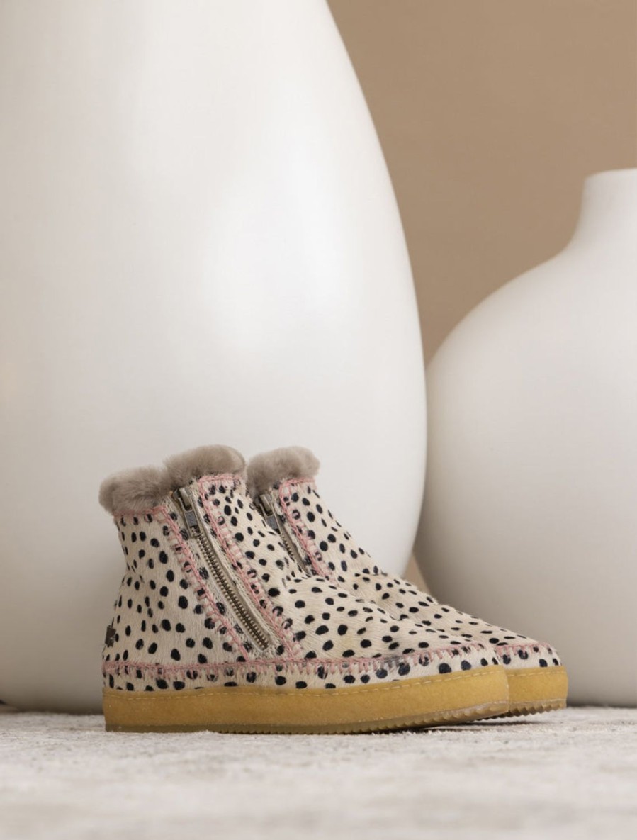 Skor laidback london | Setsu Virkad Side Zip Ankel Boot Cheetah