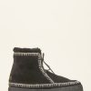 Skor laidback london | Argo Virkad Lace Up Ankel Boot Svart Mocka