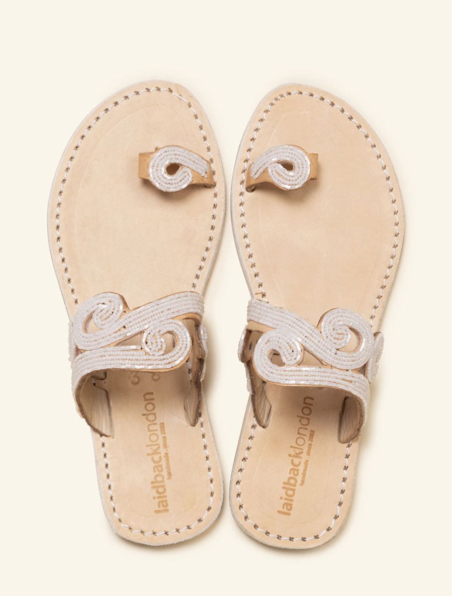 Sandaler laidback london | Kesme Platt Ljusbrun Sandal Snovit