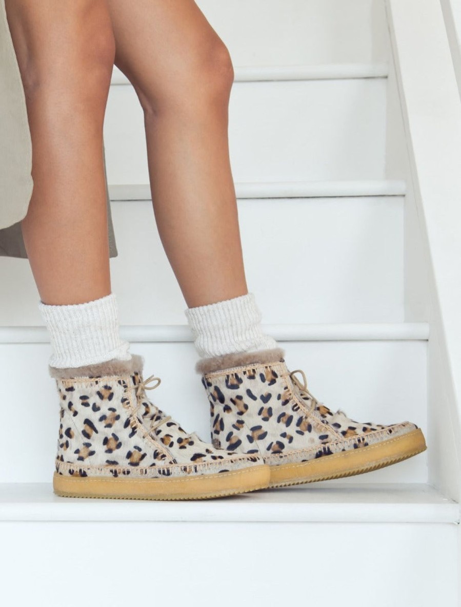 Skor laidback london | Argo Virkad Snorstovel Leopard Beige