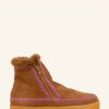 Skor laidback london | Setsu Virkad Sido Zip Ankel Boot Senap Mocka