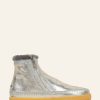 Skor laidback london | Setsu Virkad Zip Ankel Boot Silver Shimmer