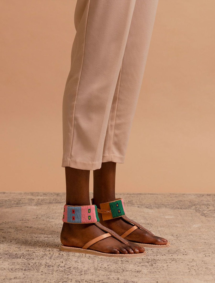 Sandaler laidback london | Dunga Flat Lader Sandal Baby Rosa Mix