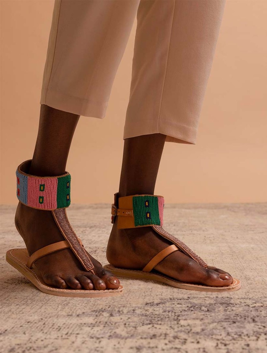 Sandaler laidback london | Dunga Flat Lader Sandal Baby Rosa Mix