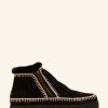 Skor laidback london | Setsu Low Side Zip Ankel Boot Svart Mocka