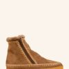 Skor laidback london | Setsu Inner Wedge Virkad Zip Ankel Boot Camel Mocka