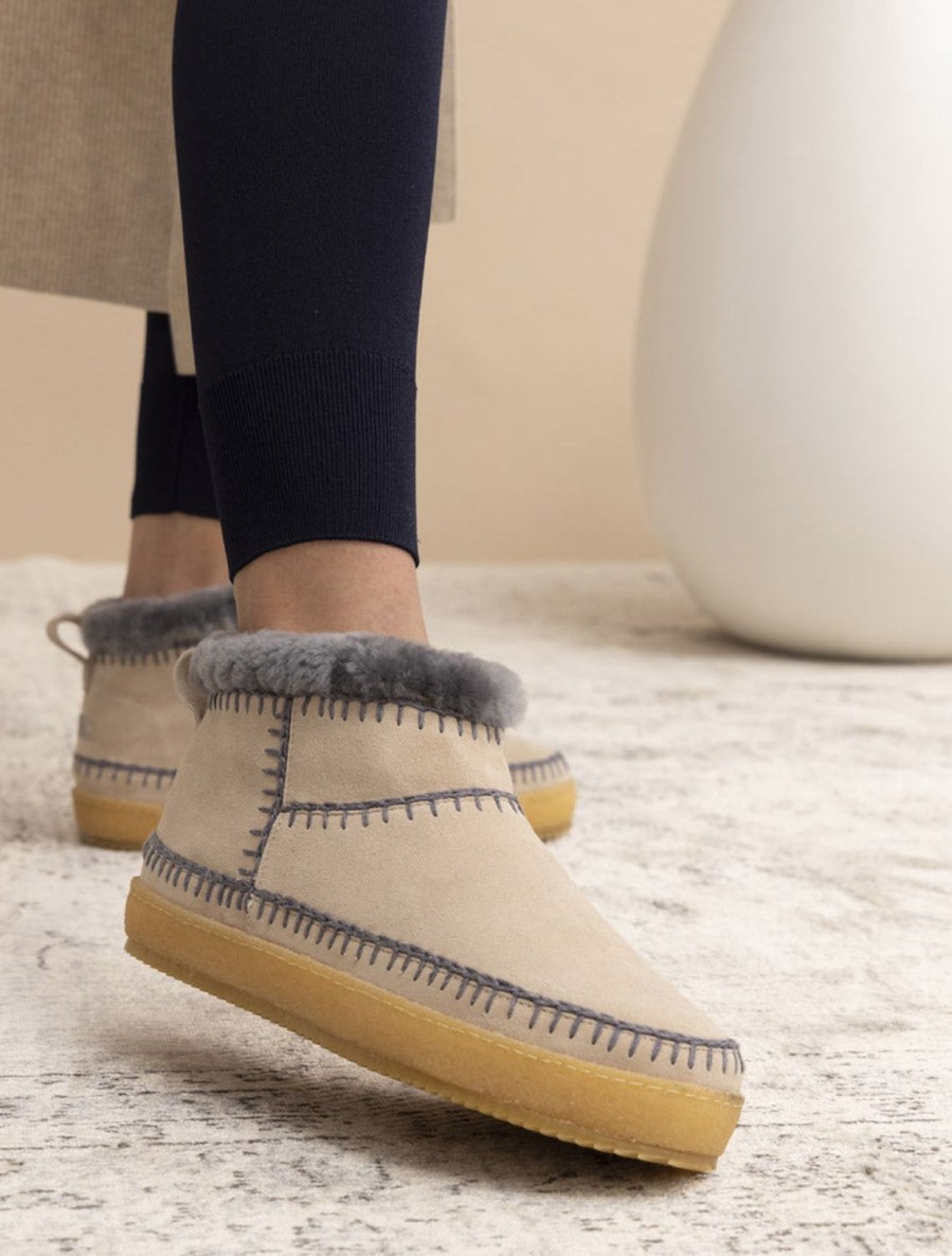 Skor laidback london | Nyuki Virkad Pull On Ankel Boot Sand Mocka