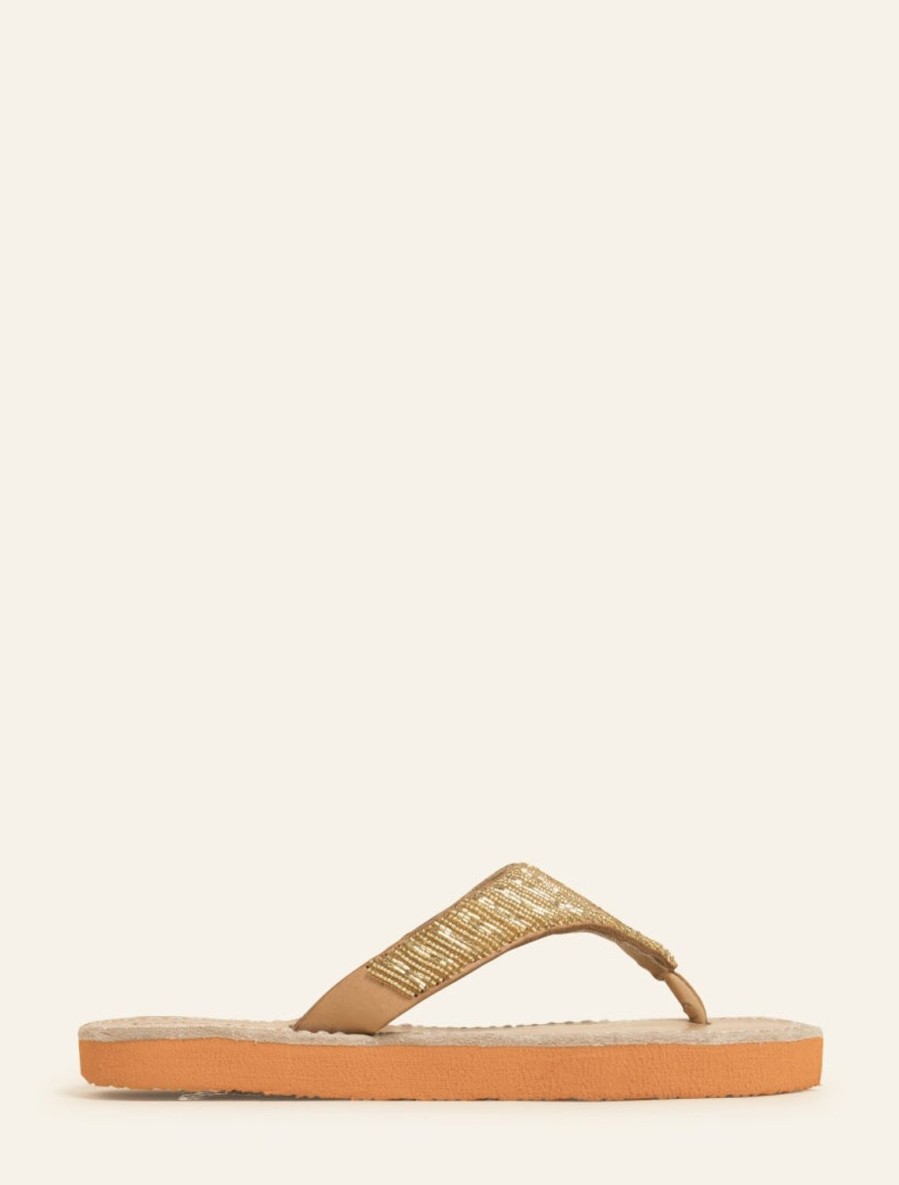 Sandaler laidback london | Craine Sso Tan Lader Sandal Guld