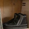 Skor laidback london | Setsu Virkad Sido Zip Ankel Boot Svart Mocka Gra